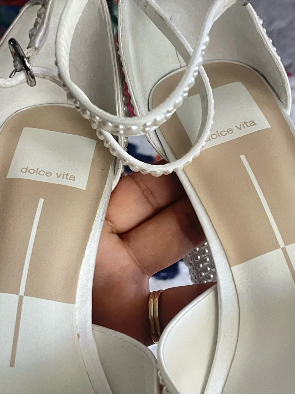 Dolce Vita Pandro Pearl-Embellished Platform Heel in Ivory